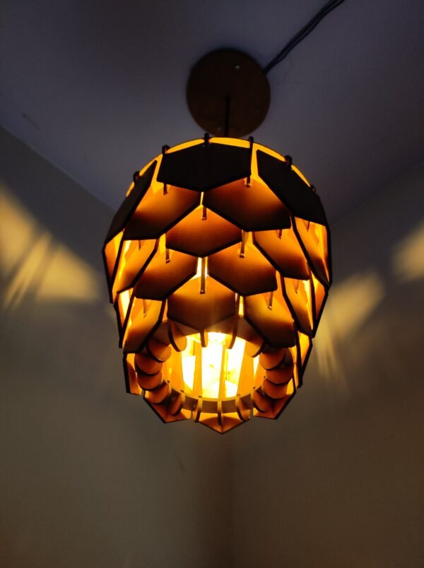 Wooden Hexagon Lamp