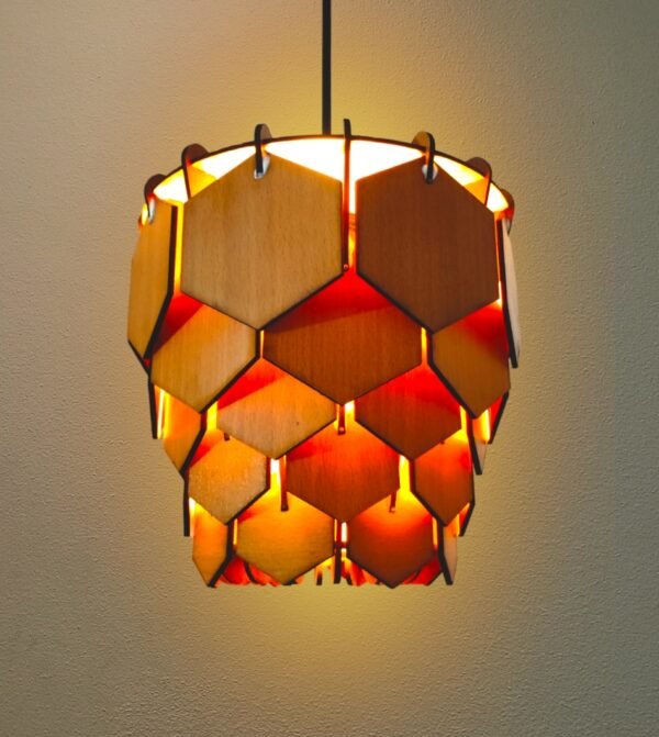 Wooden Hexagon Lamp